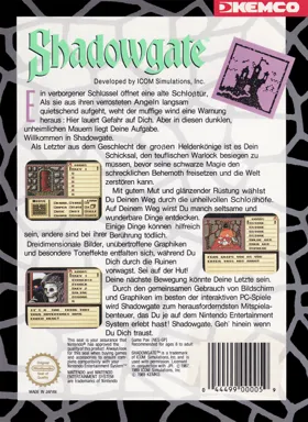 Shadowgate (Sweden) box cover back